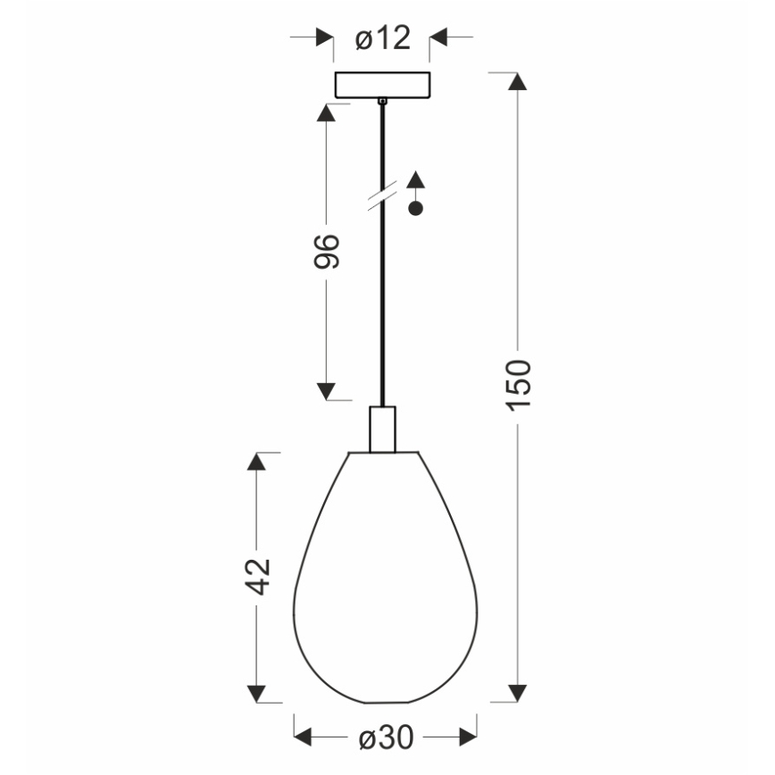 Elegantný závesný luster na lane DENSO 1xGU10/10W/230V pr. 30 cm, čierny chróm