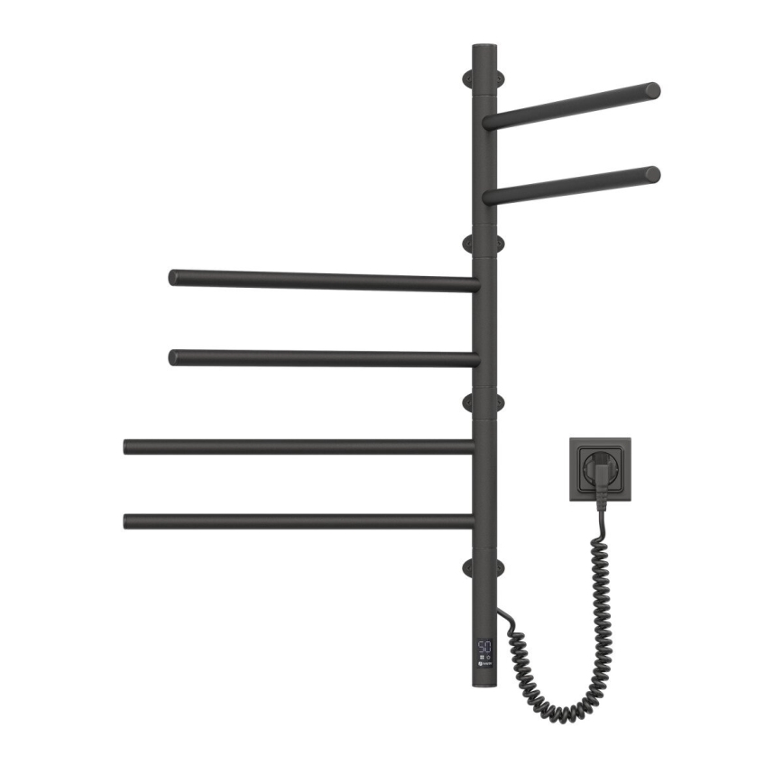 Elektrický otočný sušiak na uteráky s termostatom ARABESQUE 196W/230V 81,8 cm IP44 čierny