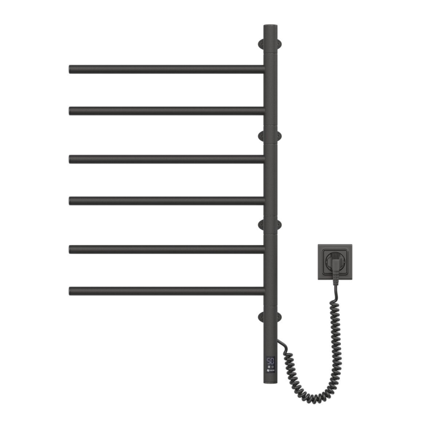 Elektrický otočný sušiak na uteráky s termostatom ARABESQUE 196W/230V 81,8 cm IP44 čierny