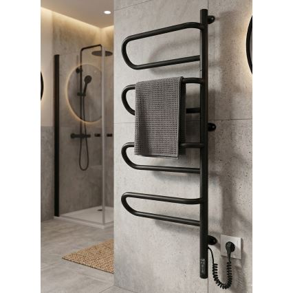 Elektrický otočný sušiak na uteráky ELECTRA 120W/230V 102,5x44,5 cm nerez/čierna pravý