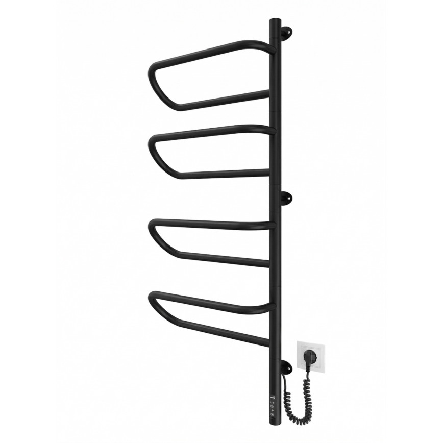 Elektrický otočný sušiak na uteráky ELECTRA 120W/230V 102,5x44,5 cm nerez/čierna pravý