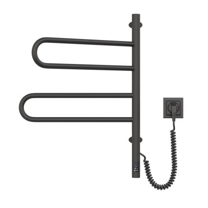 Elektrický otočný sušič na uteráky s termostatom FOUETTE 128W/230V 64,6 cm IP44 čierna