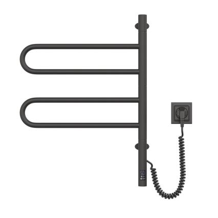 Elektrický otočný sušič na uteráky s termostatom FOUETTE 128W/230V 64,6 cm IP44 čierna