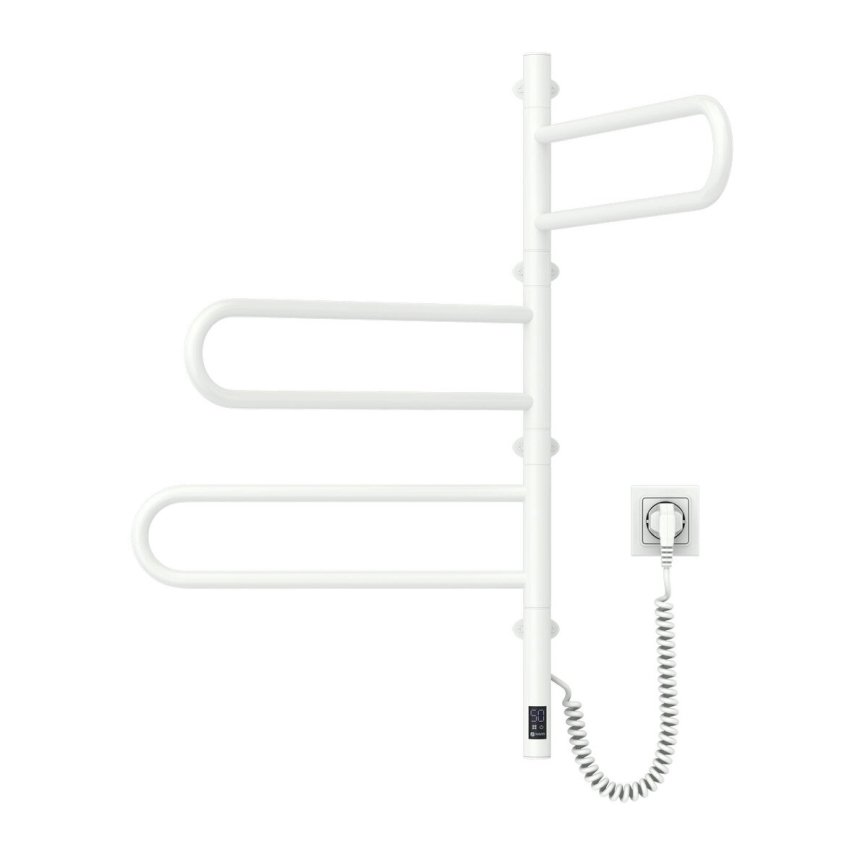 Elektrický otočný sušiak na uteráky s termostatom FOUETTE 185W/230V 81,8 cm IP44 biela