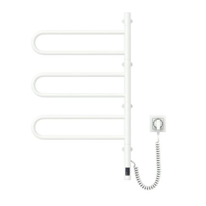 Elektrický otočný sušiak na uteráky s termostatom FOUETTE 185W/230V 81,8 cm IP44 biela