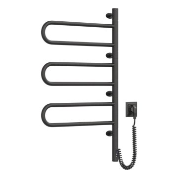 Elektrický otočný sušiak na uteráky s termostatom FOUETTE 100 W 80×49 cm čierna