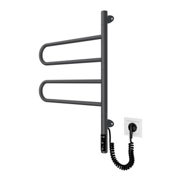 Elektrický otočný sušiak na uteráky TRISTAR 75W/230V 60x44,5 cm IP44 nerez/čierna