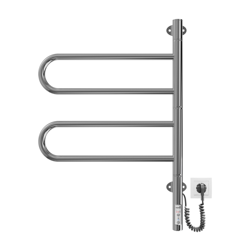 Elektrický otočný sušiak na uteráky TRISTAR 75W/230V 60x44,5 cm IP44 nerezová oceľ/lesklý chróm