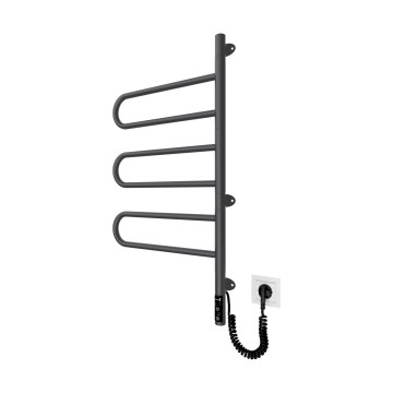 Elektrický otočný sušiak na uteráky TRISTAR 80W/230V 80x44,5 cm IP44 nerez/čierna