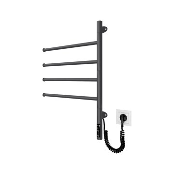 Elektrický otočný sušiak na uteráky VEER 50W/230V 60x44,5 cm nerez/čierna