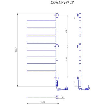 Elektrický otočný sušiak na uteráky VEER 95W/230V 102,5x44,5 cm nerez/čierna