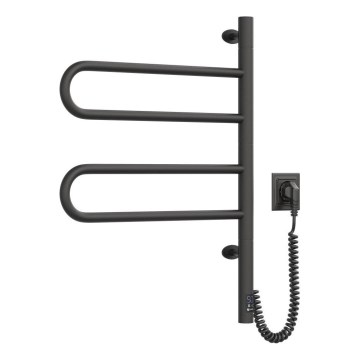Elektrický otočný sušič na uteráky s termostatom FOUETTE 128W/230V 64,6 cm IP44 čierna