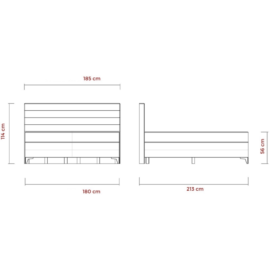 Elektricky polohovateľná čalúnená posteľ s matracmi MILA 180x200 cm sivá