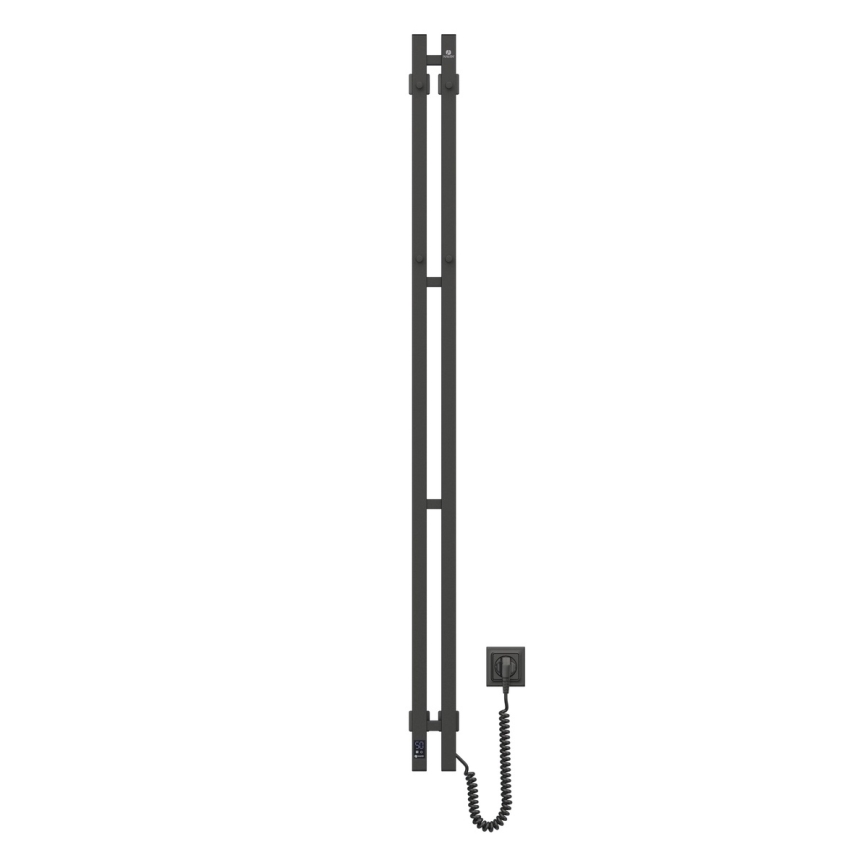 Elektrický sušiak na uteráky s termostatom SILOUETTE 200 W/230 V 150,6 cm IP44 čierny pravý