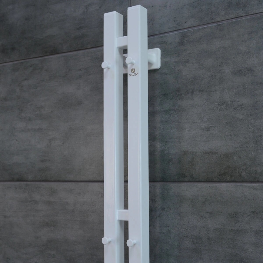 Elektrický sušiak na uteráky s termostatom SILOUETTE 187W/230V 120,6 cm IP44 biela pravá hranatý