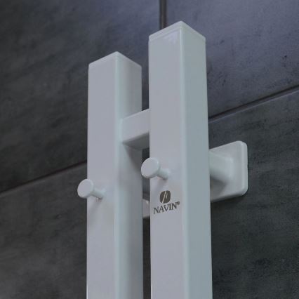 Elektrický sušiak na uteráky s termostatom SILOUETTE 187W/230V 120,6 cm IP44 biela pravá hranatý