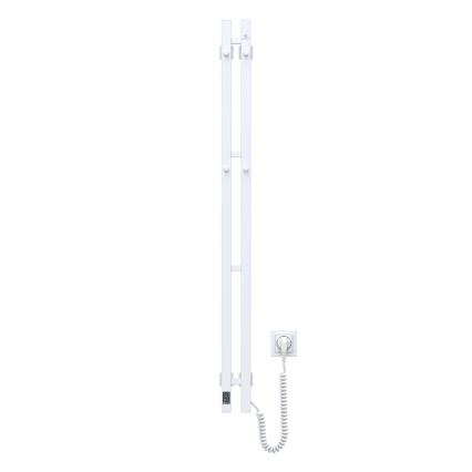 Elektrický sušiak na uteráky s termostatom SILOUETTE 187W/230V 120,6 cm IP44 biela pravá hranatý