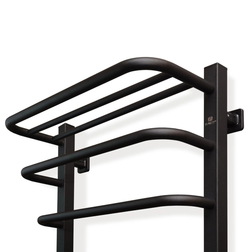 Elektrický sušiak na uteráky s termostatom FORTIS 155W 80x48 cm čierny pravý