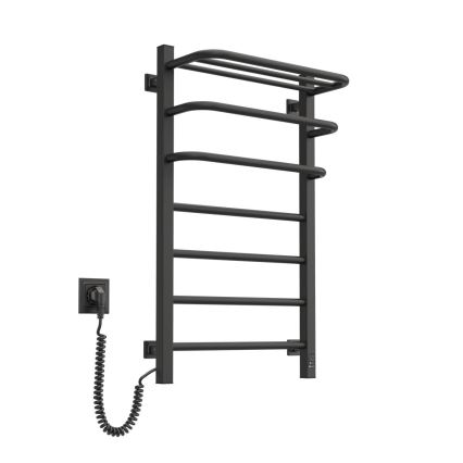 Elektrický sušiak na uteráky s termostatom FORTIS 155W 80x48 cm čierny pravý