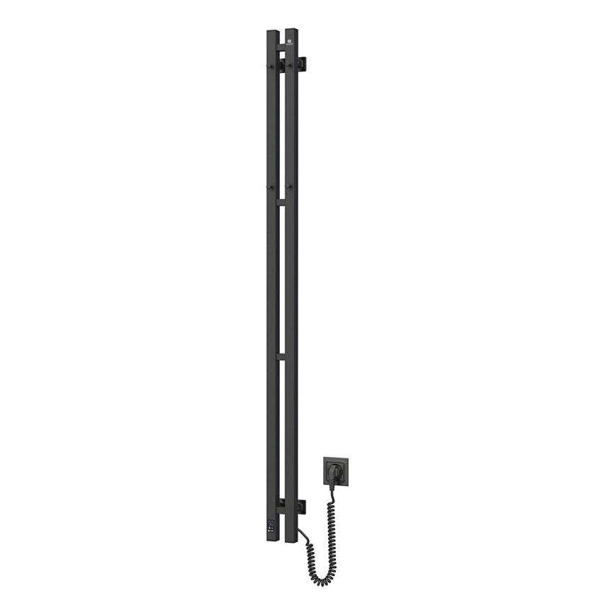 Elektrický sušiak na uteráky s termostatom SILOUETTE 200 W/230 V 150,6 cm IP44 čierny pravý