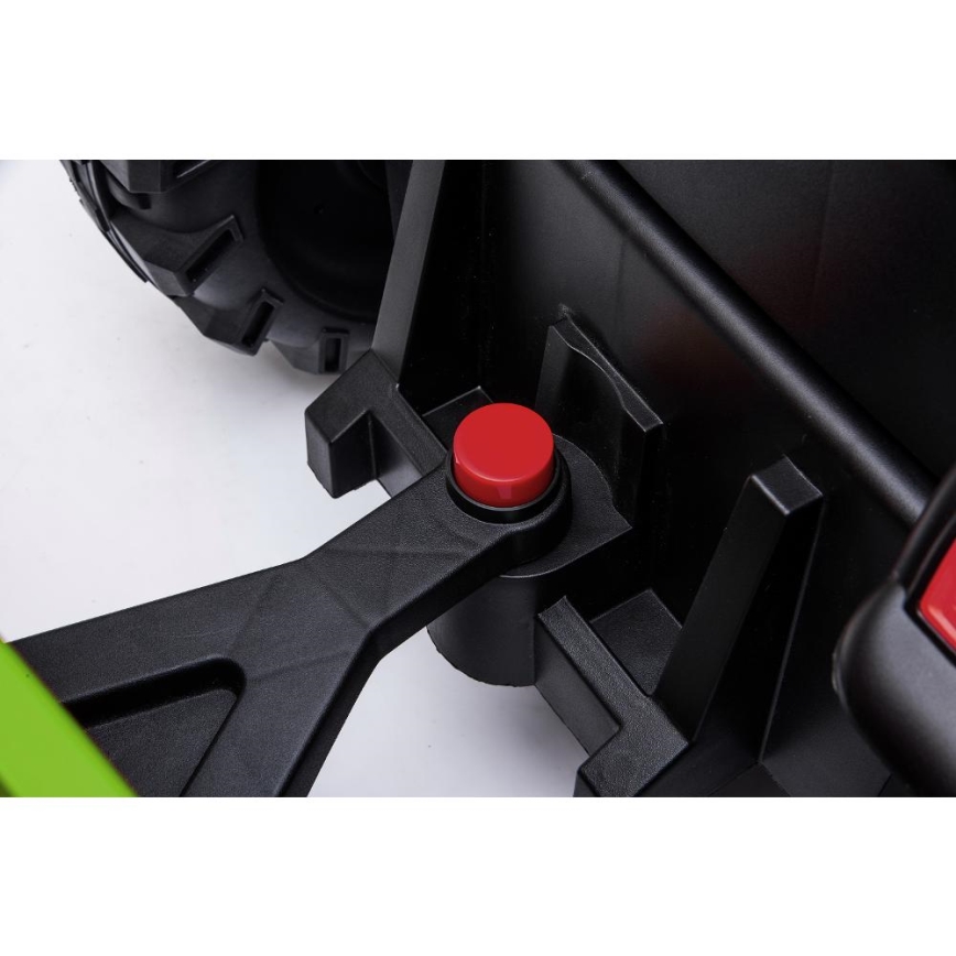 Elektrický traktor s vozíkom 2x30W/7000 mAh čierna/zelená + diaľkové ovládanie