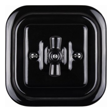 Elhard - Keramický retro ovládač s rámčekom č. 1/0 čierny