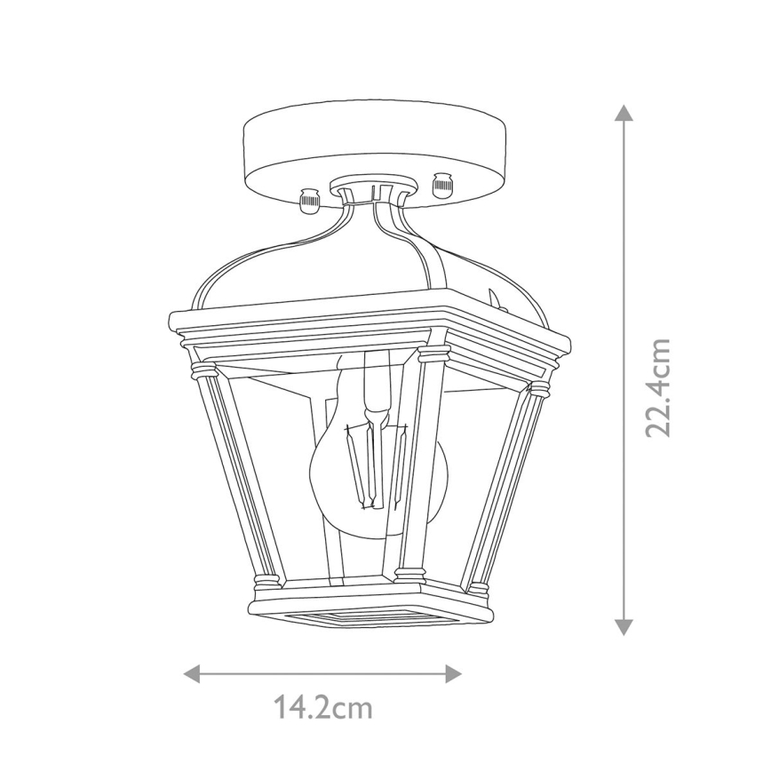 Elstead - Vonkajšie stropné svietidlo BAYVIEW 1xE27/60W/230V IP44 čierne