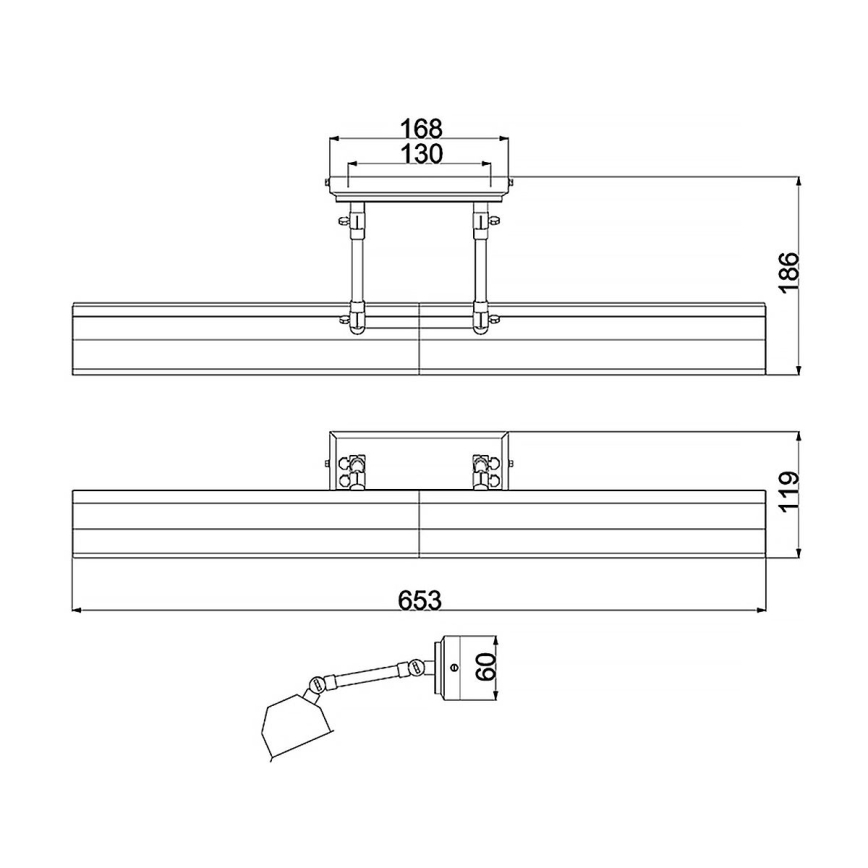 Elstead - Svietidlo na obrazy CHAWTON 4xE14/40W/230V čierne