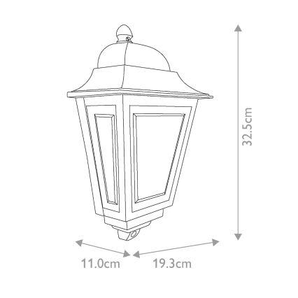 Elstead - Vonkajšie nástenné svietidlo DECO LANE 1xE27/60W/230V IP44 čierne