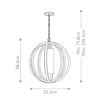 Elstead FE-ALLIER-P-S-LW - Luster na reťazi ALLIER 1xE27/60W/230V dub