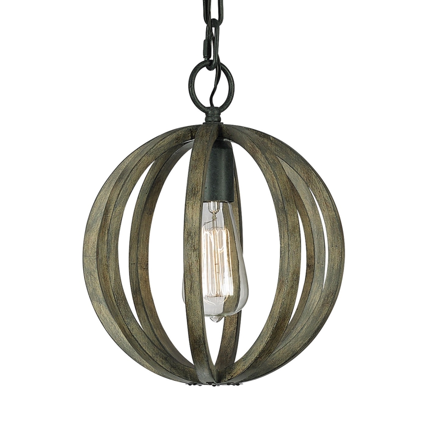 Elstead FE-ALLIER-P-WW - Luster na reťazi ALLIER 1xE27/60W/230V dub