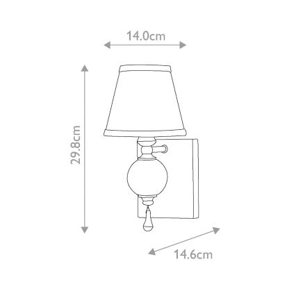 Elstead FE-ARGENTO1 - Nástenné svietidlo ARGENTO 1xE14/60W/230V