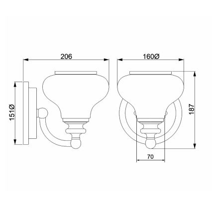 Elstead HK-AINSLEY1-BATH - LED Kúpeľňové nástenné svietidlo AINSLEY 1xG9/3W/230V IP44