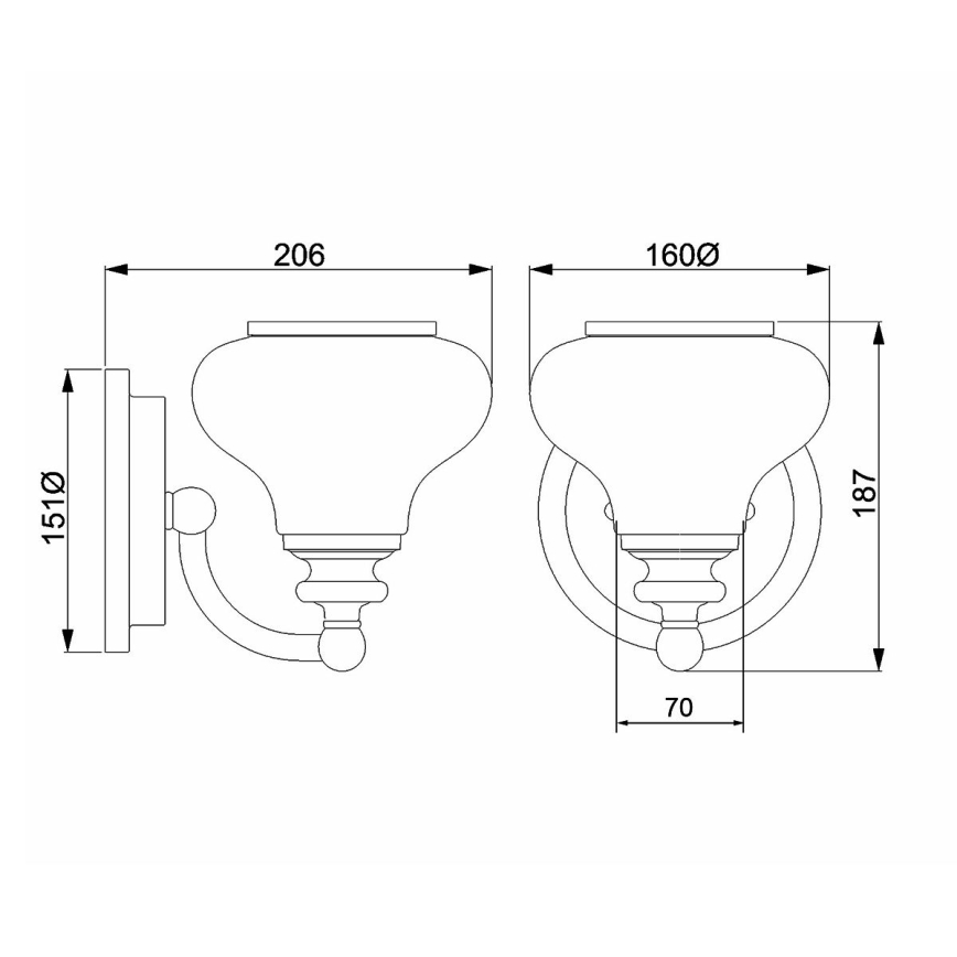 Elstead HK-AINSLEY1-BATH - LED Kúpeľňové nástenné svietidlo AINSLEY 1xG9/3W/230V IP44