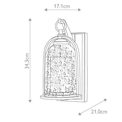Elstead HK-QUINCY-S - Vonkajšie nástenné svietidlo QUINCY 1xE27/100W/230V IP44