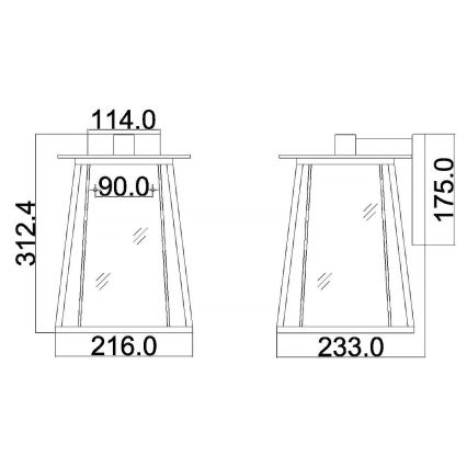 Elstead HK-WALKER2-M - Vonkajšie nástenné svietidlo WALKER 1xE27/100W/230V IP44