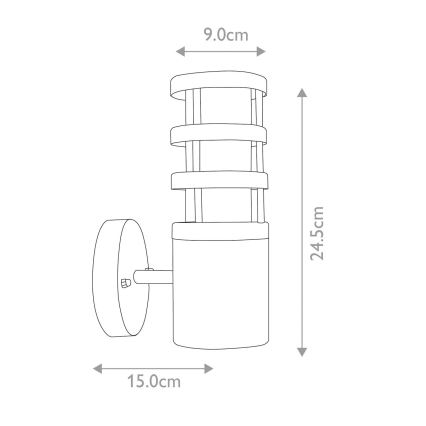 Elstead - Vonkajšie nástenné svietidlo HORNBAEK 1xE27/60W/230V IP44 čierna