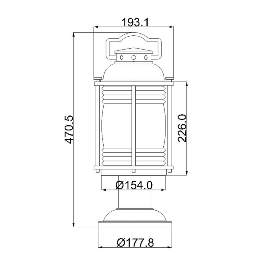 Elstead KL-ASHLANDBAY3-M - Vonkajšia lampa ASHLAND 1xE27/60W/230V IP44