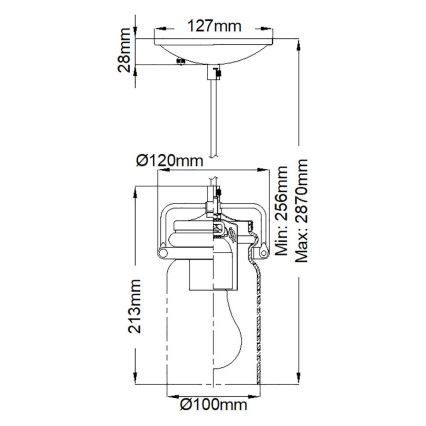 Elstead KL-BRINLEY-MP-NI - Luster na lanku BRINLEY 1xE27/60W/230V matný chróm
