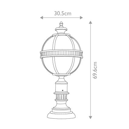 Elstead KL-HALLERON-3M - Vonkajšia lampa HALLERON 3xE14/60W/230V IP44