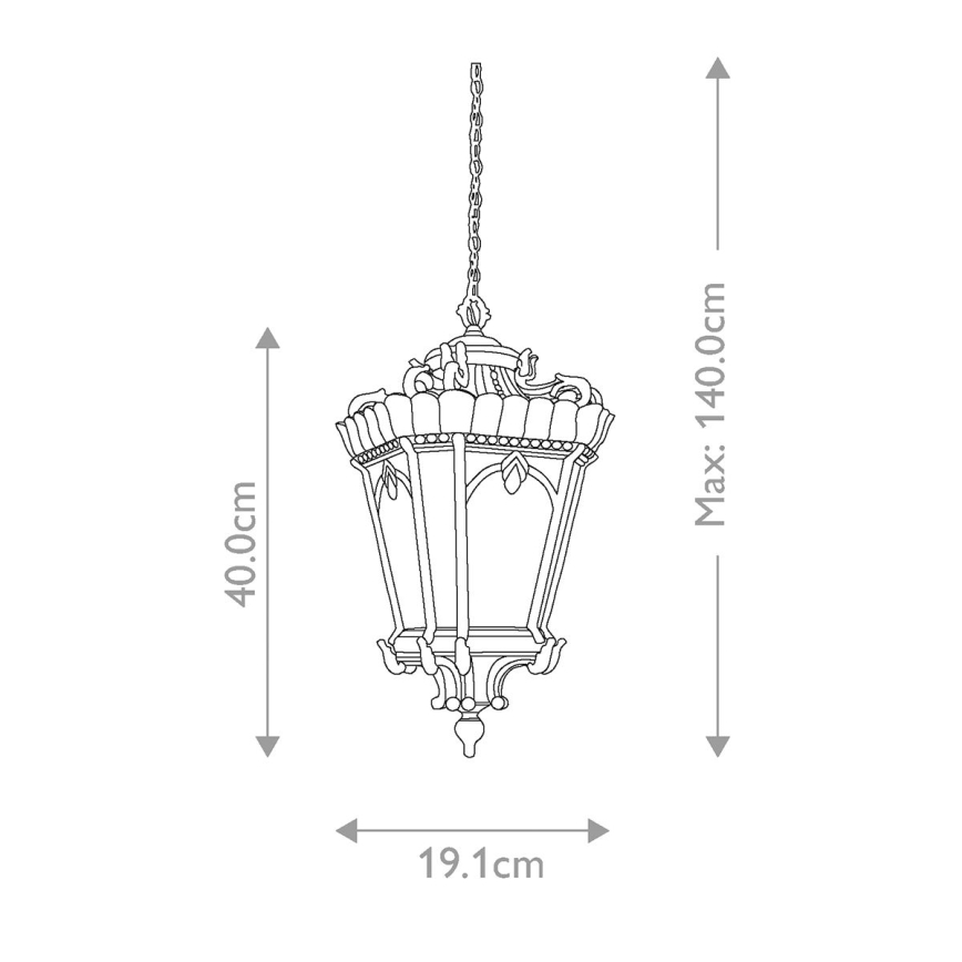 Elstead KL-TOURNAI8-M - Vonkajší luster TOURNAI 1xE27/100W/230V IP23
