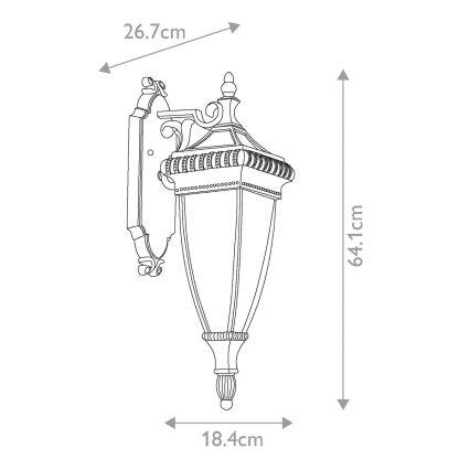 Elstead KL-VENETIAN2-M - Vonkajšie nástenné svietidlo VENETIAN 2xE14/60W/230V IP44