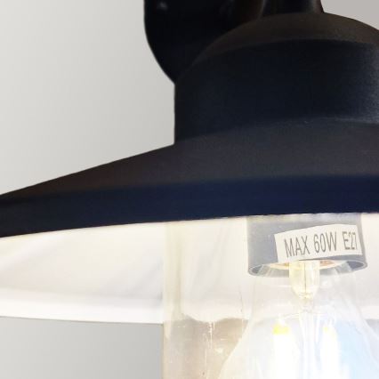 Elstead - Vonkajšie svietidlo KLAMPENBORG 1xE27/60W/230V IP44 čierna