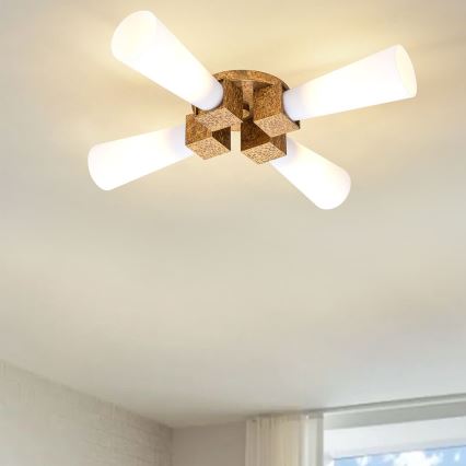 Elstead - Luster na tyči KRISTY 4xE27/40W/230V medená