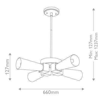 Elstead - Luster na tyči KRISTY 4xE27/40W/230V medená
