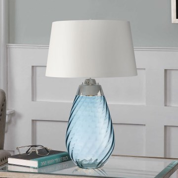 Elstead - LED Stolná lampa LENA 1xE27/40W/230V + 1xGU10/7W 74 cm modrá/biela