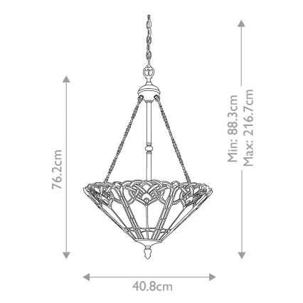 Elstead QZ-CAMBRIDGE-P - Luster na reťazi BELLE 3xE27/100W/230V
