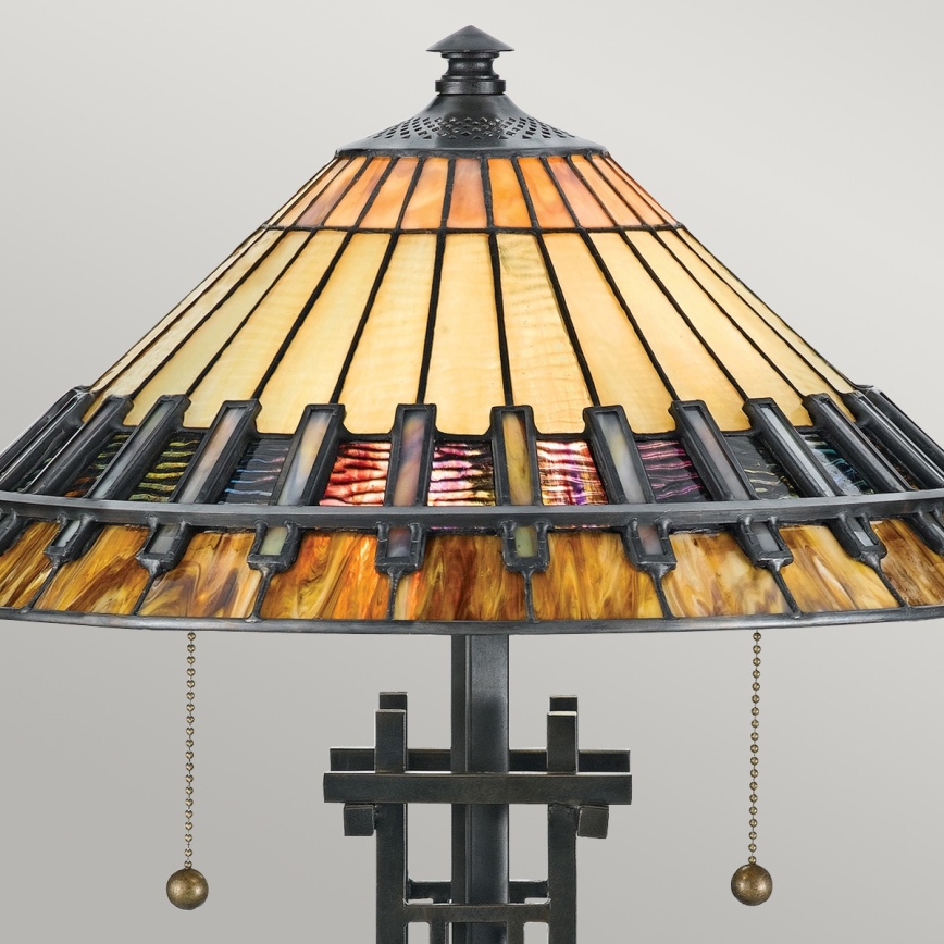 Elstead QZ-CHASTAIN-TL - Stolná lampa CHASTAIN 2xE27/60W/230V