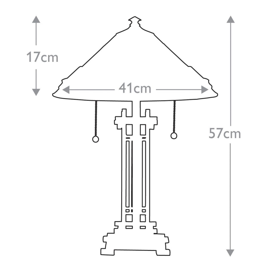 Elstead QZ-CHASTAIN-TL - Stolná lampa CHASTAIN 2xE27/60W/230V