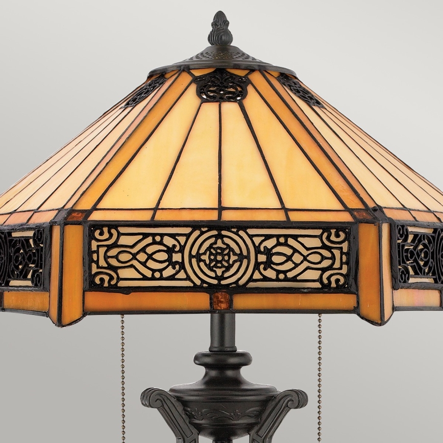 Elstead - Stolná lampa INDUS 2xE27/60W/230V jantárové sklo
